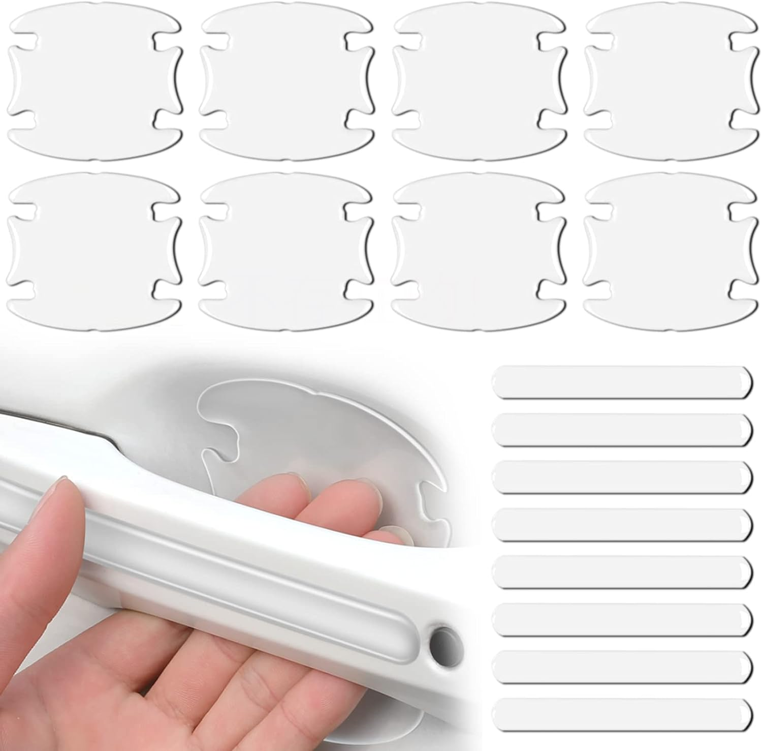 Jumpfire 16 PCS Transparent Door Handle Protector Stickers - Waterproof Anti-Scratch Handles Cup Scratch Protectors Universal for Avoiding Car Scratches