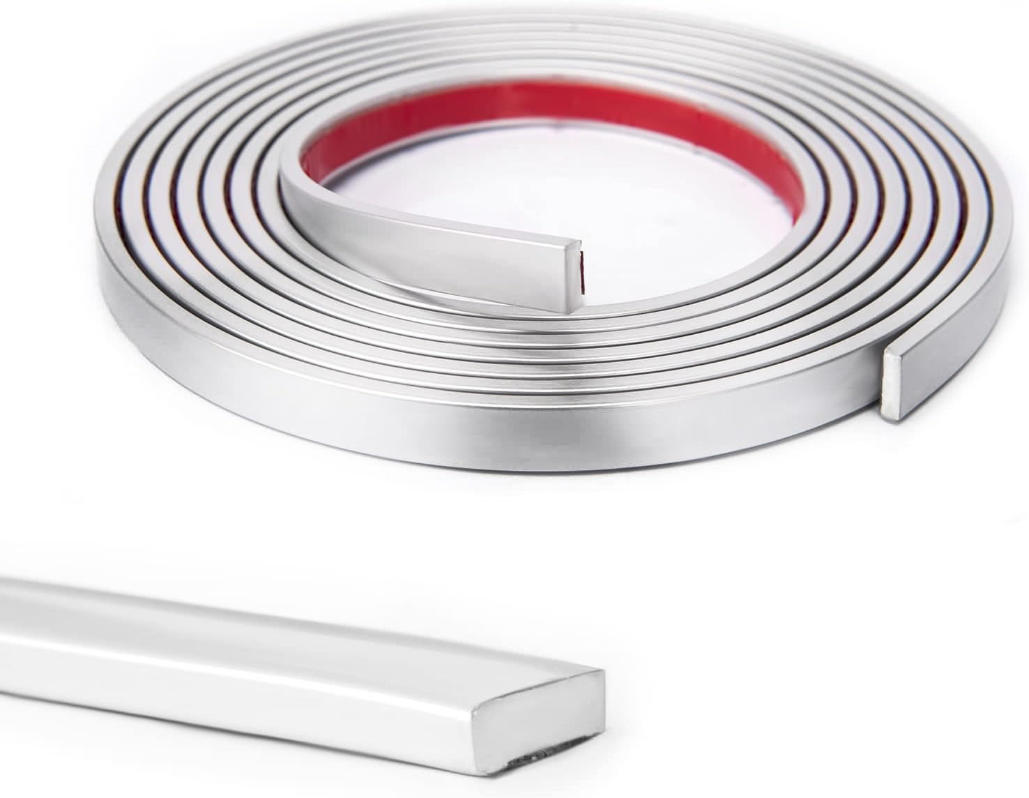 Art3D Peel and Stick Flexible Vinyl Molding Trim for Wall Tile Edges, Kitchen Backsplash, Mirrior Frame, 3 Metres, Stainless Steel