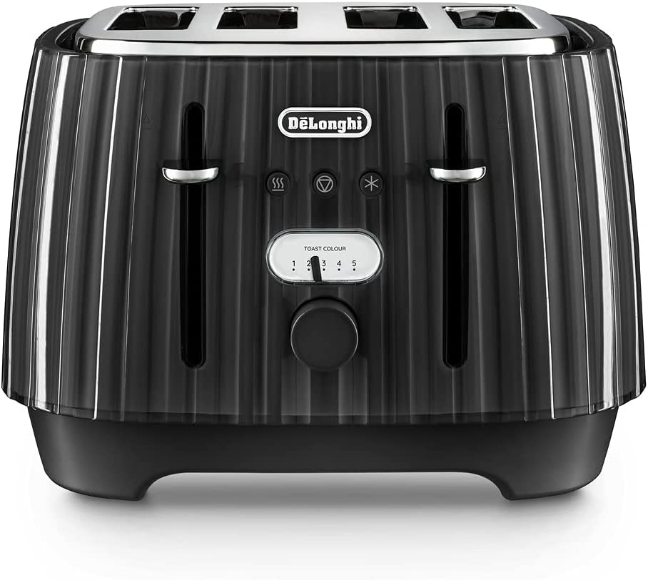 De'Longhi Ballerina Toaster, 4 Slot Toaster, Reheat, 5 Browning Settings, Defrost and Cancel Functions, Pull Crumb Tray, CTD4003.BK, 1800W, Black image number 5