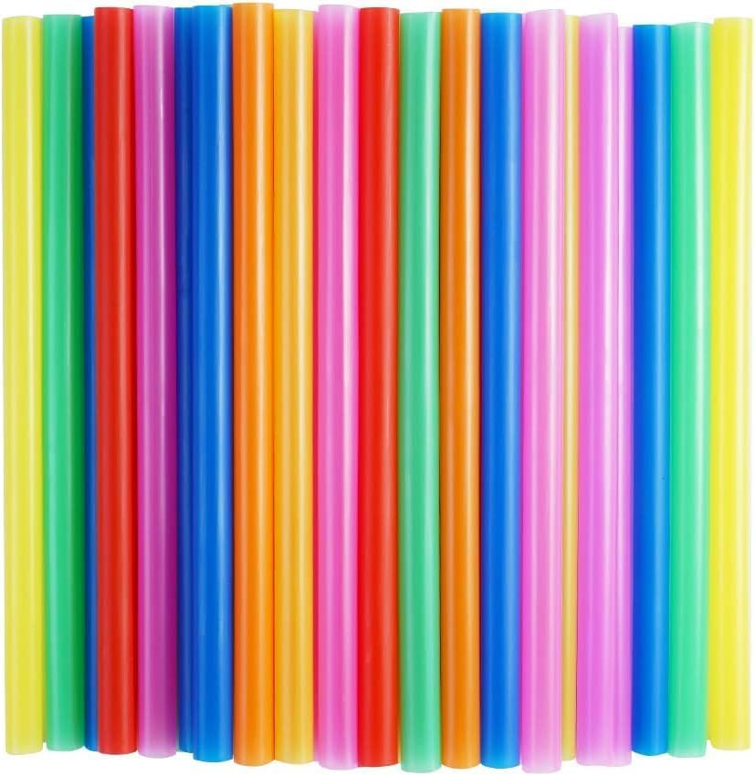 Zupixfer 100 PCS Colorful Jumbo Smoothie Straws - Extra Wide 6Mm Bubble Tea Straws for Thick Milkshakes, Slushies, Boba Drinks (Reusable Plastic) image number 3