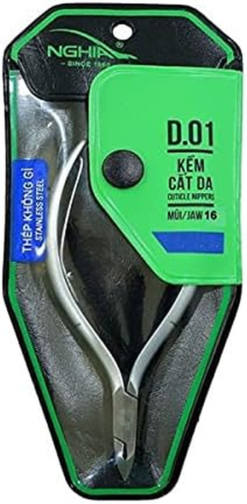 Professional Stainless Steel Cuticle Nipper C03 (D-01) Jaw 16 KEM Nghia Cuticle Cutter Trimmer Manicure Tools with 1 Spring&ndash; Perfect Nail Care Tool at Home/Spa/Saloon Osimihome 1 PCS image number 4