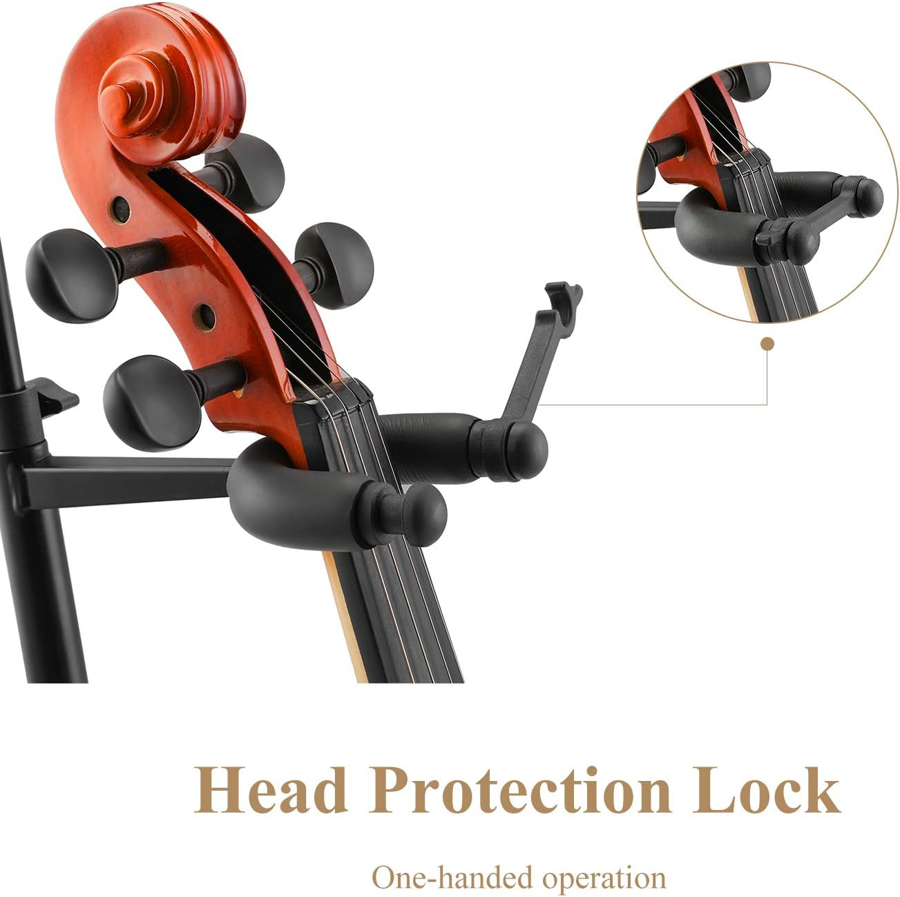 Eastar EST-006 Violin Stand Viola Stand with Bows Hook Holder Portable Adjustable image number 4