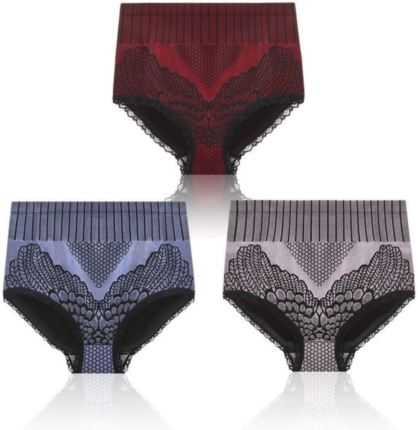 Women'S High Waist Seamless Panties Briefs Body Shaper plus Size Maternity Belly Support- 3 Pack image number 2