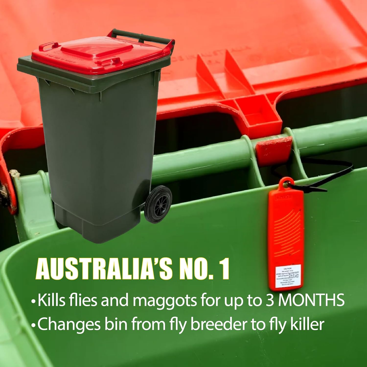 Binkill Wheelie Bin Protector 10.5G &ndash; Kills Flies & Maggots Instantly, Ideal for Domestic Bins, Aussie Owned, Easy-To-Use Pest Control Solution image number 2