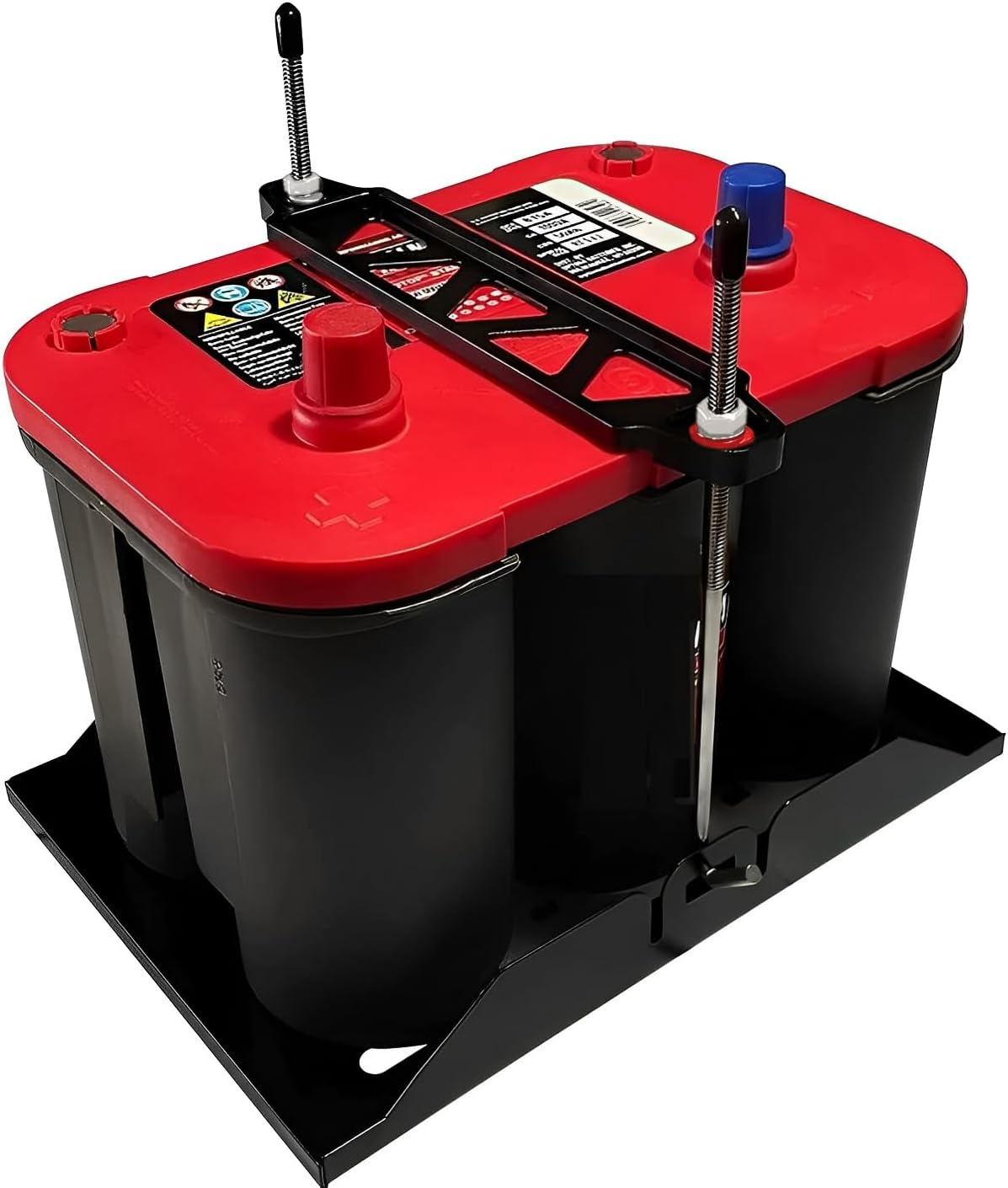 Car Battery Hold down Bracket Holder, Aluminum Alloy Battery Bracket with Stainless Steel J Hook Bolt image number 2