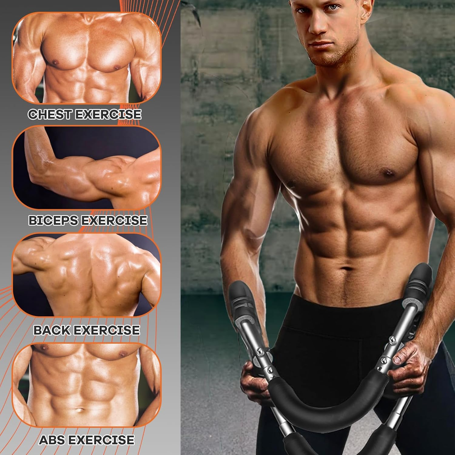 Twister Arm Trainer, 20-70 Lb Adjustable Chest Workout Equipment, Forearm Strengthener, Power Twist Arm Trainer for Men, Arm Exercise Equipment, Portable Spring Resistance for Home Workout Equipment image number 5