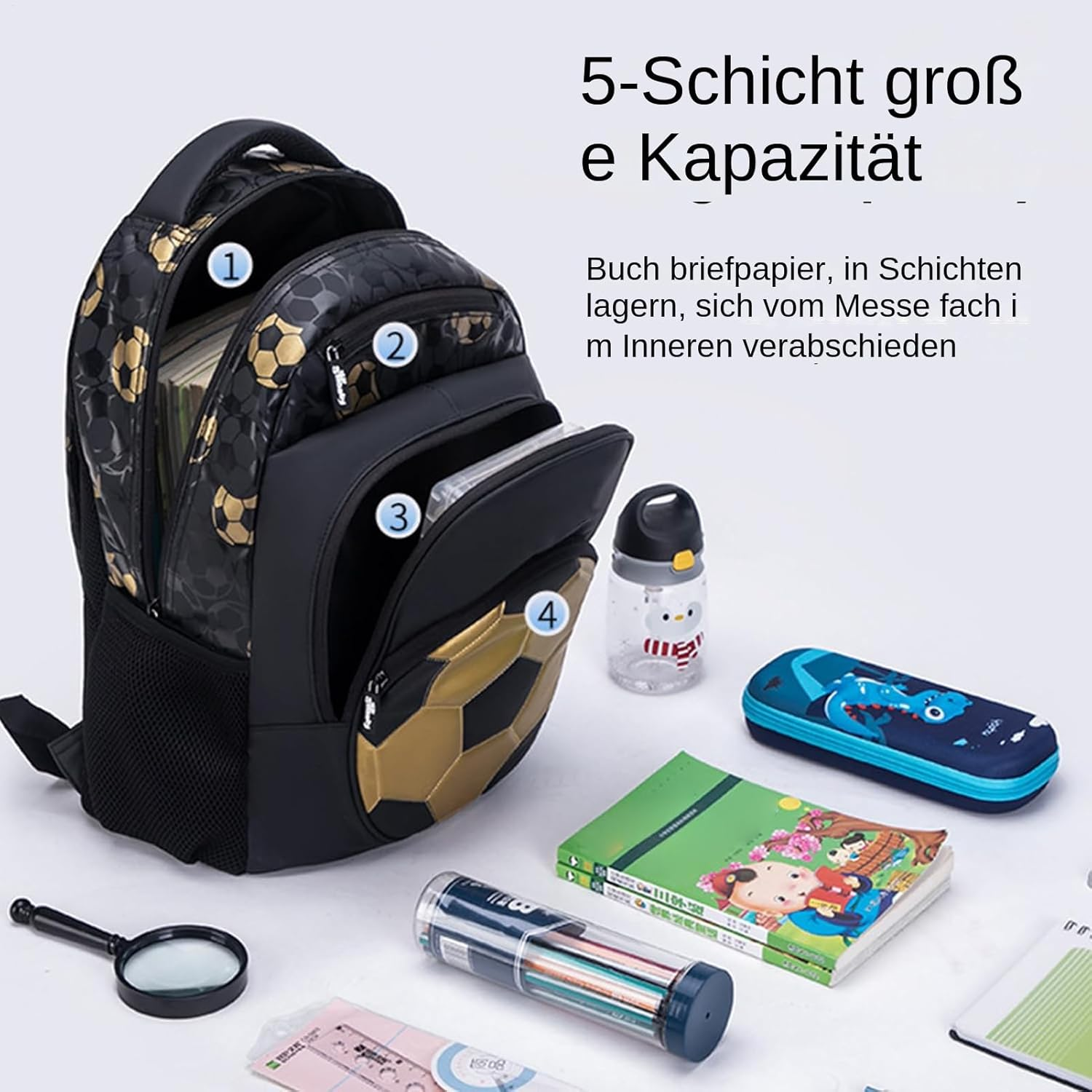 Acunny Teenage Backpack, Kids Backpack | Kids Backpack Waterproof Sports Backpack | Football Backpack, School Bag for College, Camping, Campus, Mobile Phone, Cup, Travel image number 2
