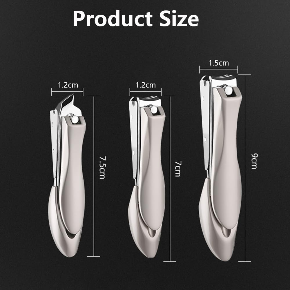 Vekol Nail Clippers Set, 3PCS Ultra Sharp Sturdy Fingernail and Toenail Clipper Cutters, Premium Stainless Steel Nail Clippers with Catcher, Sharp Effortless Nail Clipper Set for Men Women (Champagne Color) image number 6