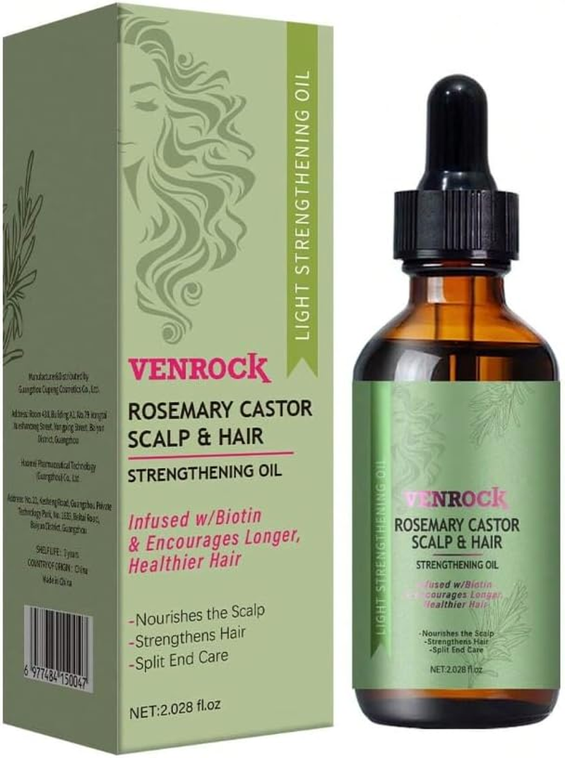 Rosemary Castor Scalp and Hair Strengthening Oil with Biotin, 60Ml image number 4