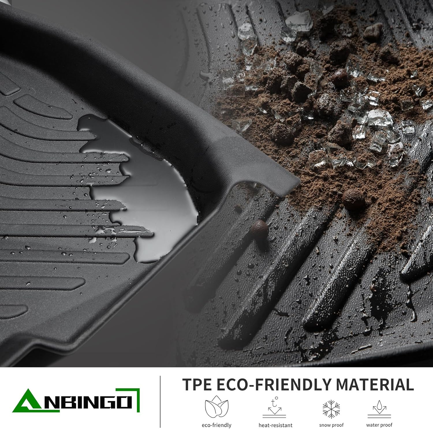 Anbingo&reg;Floor Mats Fit for Lexus NX 2015-2021 All Weather Car Mats Rug for 2016 NX TPE Rug Mat for 2017 NX Rubber Trunk Liner Carpet for 2018 NX Automotive Accessories for NX image number 6