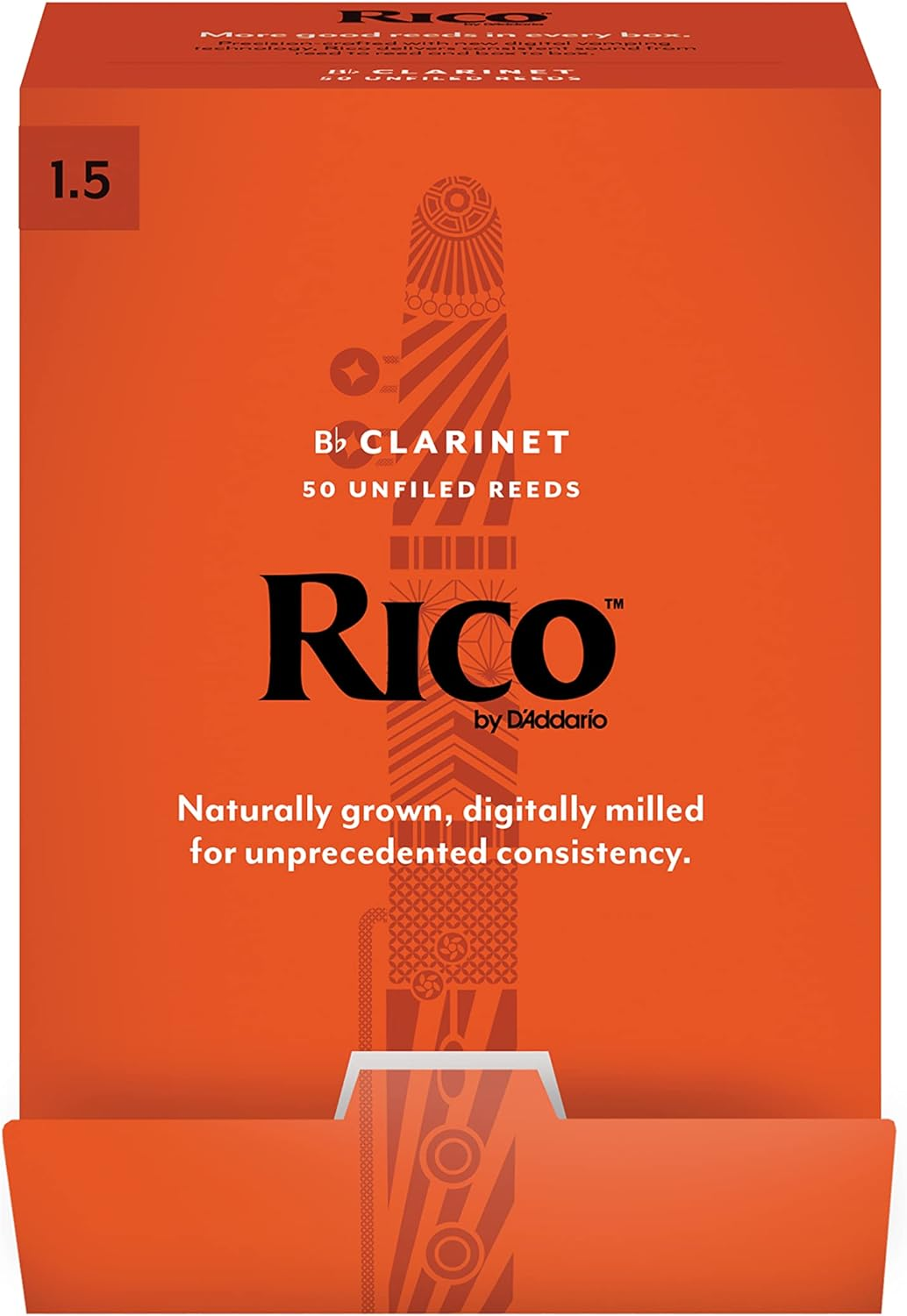 Rico by D'Addario Bb Clarinet Reeds, Strength 3.0, 10-Pack - Strength 1.5, 25-Pack