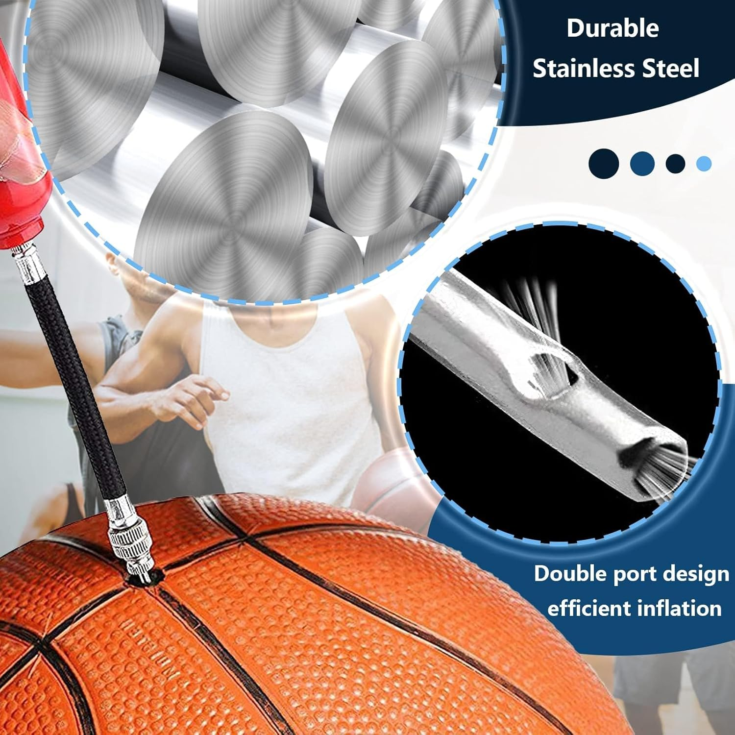 Ball Pump Inflation Needle, 20 Pcs Stainless Steel Air Pump Needles with Storage Box for Blowing up Football, Basketball, Volleyball, and All Other Sports Balls image number 2