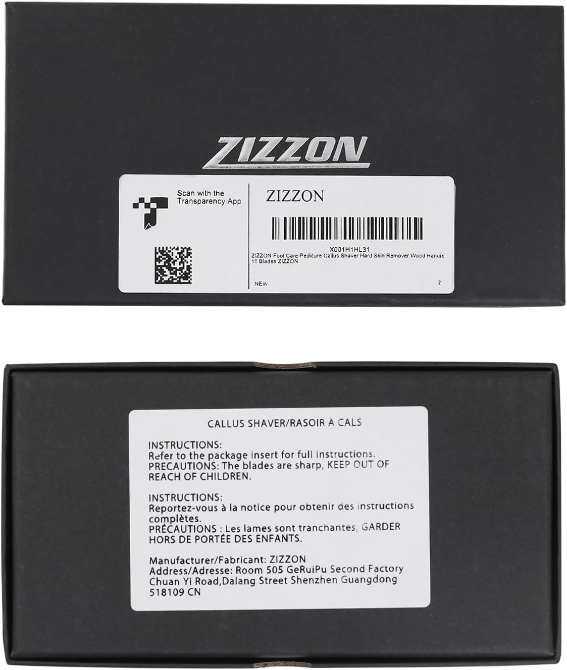 ZIZZON Foot Care Pedicure Callus Shaver Hard Skin Remover Foot Scraper Heel Scraper Wood Handle 10 Blades image number 2