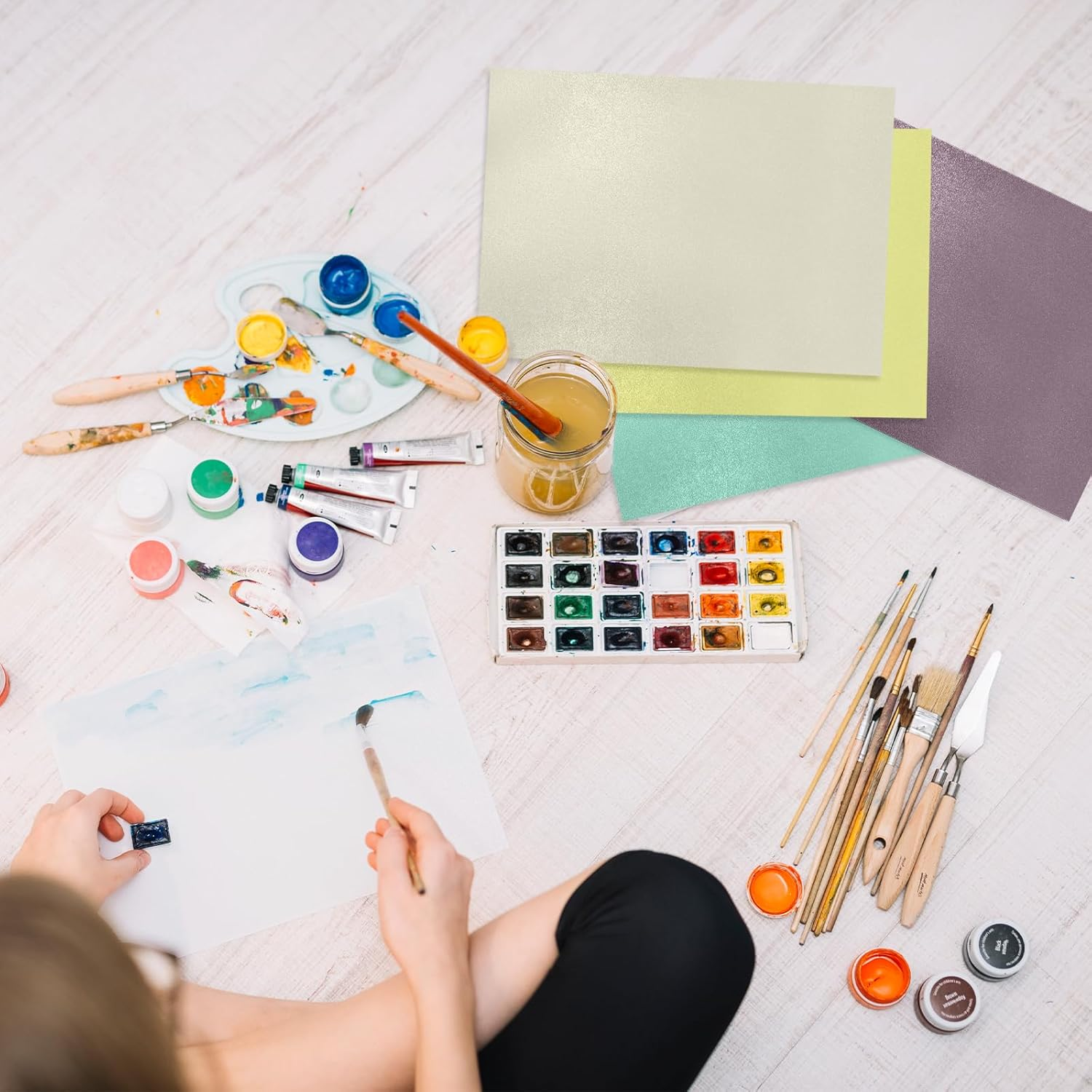 NILLOS A4 Sparkly Paper, 25 Sheets Glitter Cardstock Paper for DIY Projects, Card Making (25 Colors, 250 GSM) image number 5