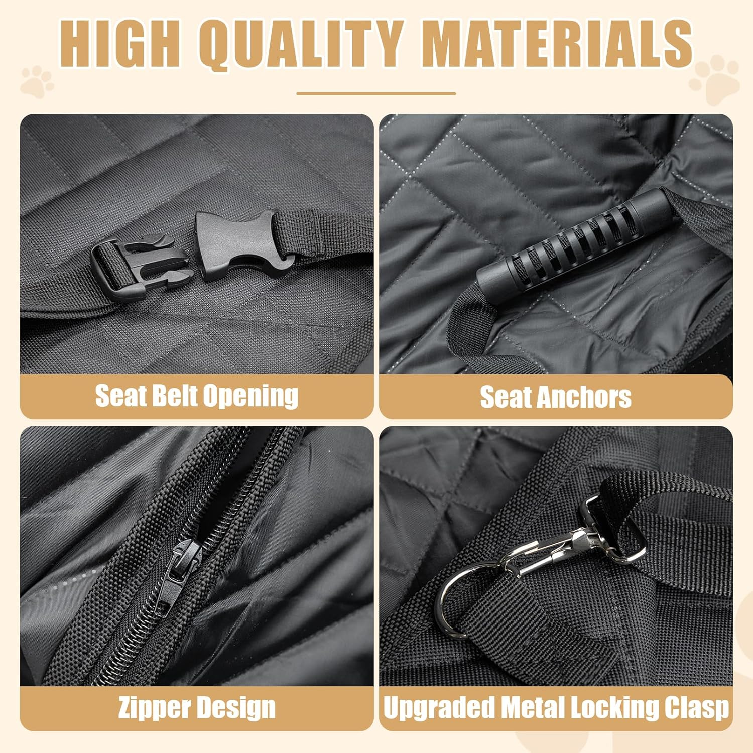 Large Space Hard Bottom Dog Car Seat Cover,Dog Car Seat Extender with Mesh Window,Waterproof Dog Hammock,Hard Bottom,Wear-Resistant,Machine Washable,Suitable for Cars,Suvs,Trucks image number 3