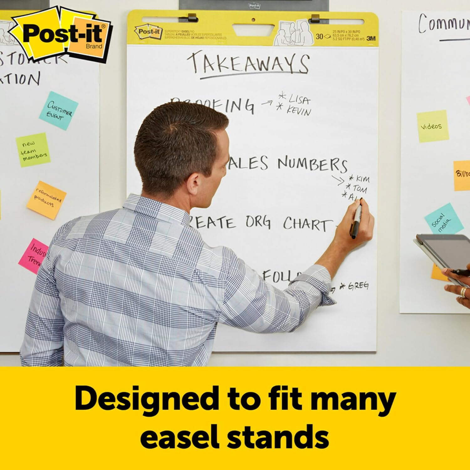 Post-It 566 POST-IT WALL PAD WHITE 508X584MM 2PK image number 6