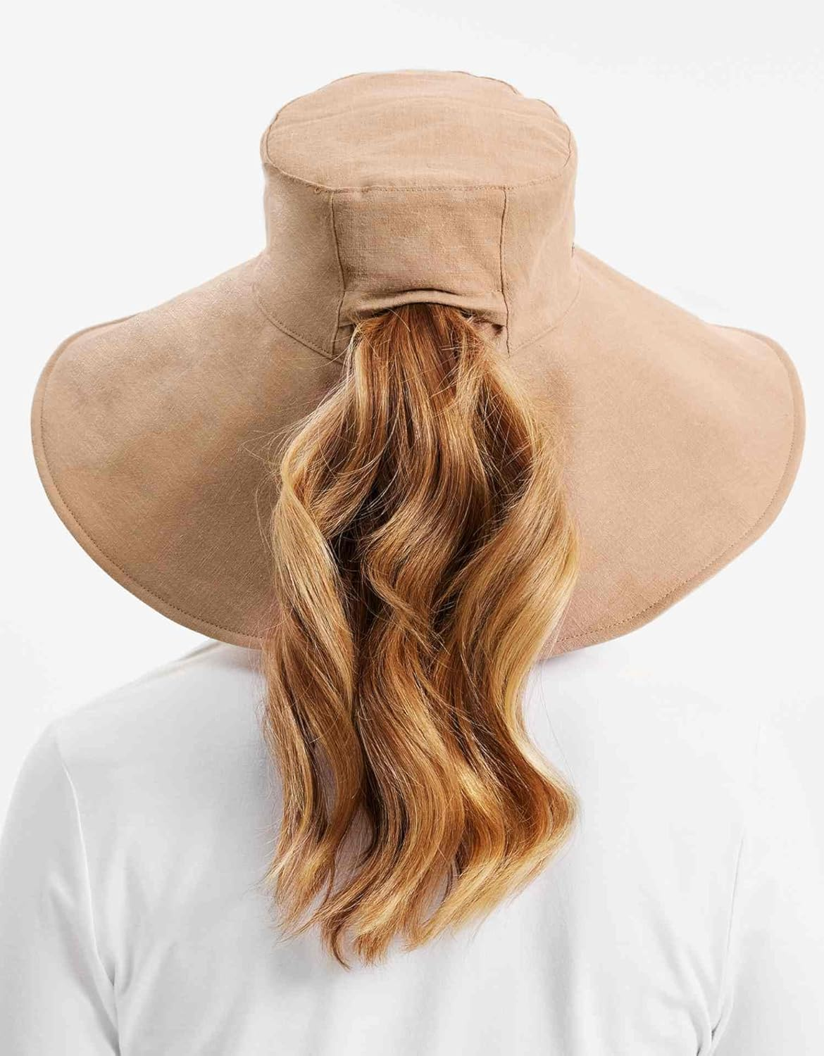 Solbari Ultra Wide Cotton Linen Hat UPF 50+ Packable UV Sun Protection Hat with Large Brim and Detachable Strap image number 5