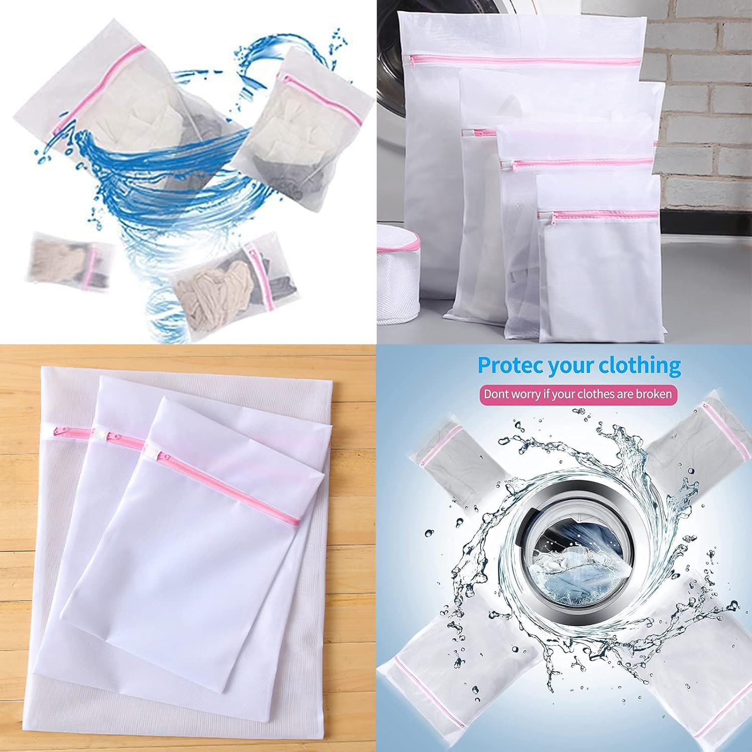 4Pcs Laundry Bag| Laundry Bra Bag|Washing Bag|Mesh Laundry Bags, H HOME-MART Washing Machine Wash Bag,Delicates Wash Bag,Lingerie Wash Bra Bags for Delicate Clothes with Premium Zipper Lock