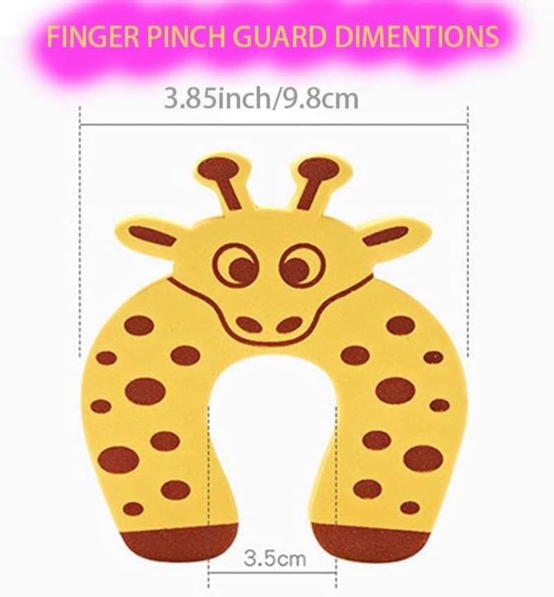 8Pcs Foam Door Stopper Baby Safety Door Stop Kids Safety Guard Finger Protector Cute Colorful Animal Foam Door Stopper for Home Kitchen Bedroom Security Cabinet Locks Door Clip image number 3