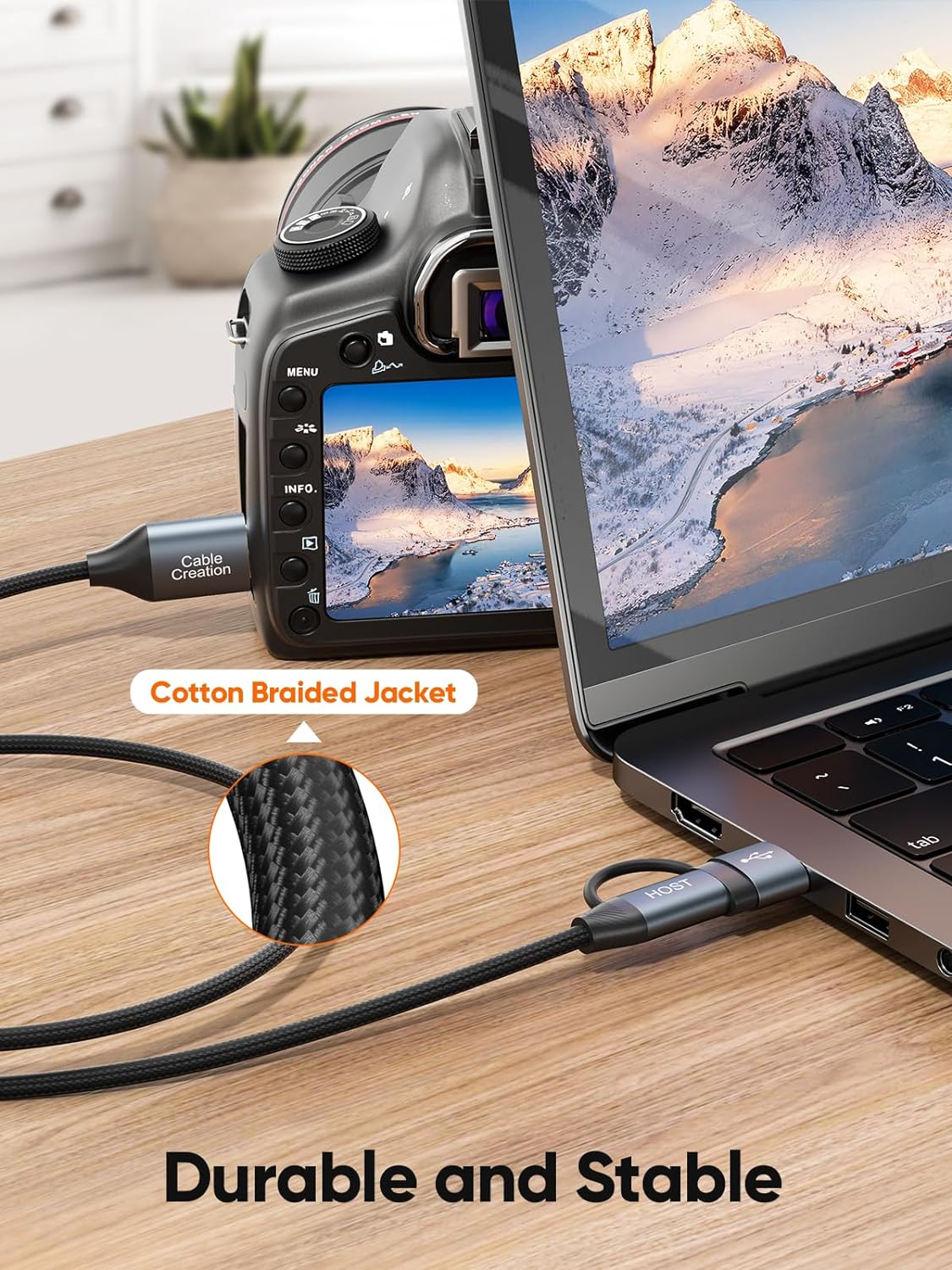 USB C Hard Drive Cable 3FT, Cablecreation 5Gbps USB A/C to Micro B Cable, 2 in 1 USB 3.0 Cable Compatible with WD, Toshiba, Samsung, Seagate External Hard Drive, and Camera, Grey,3Ft/0.9M image number 5