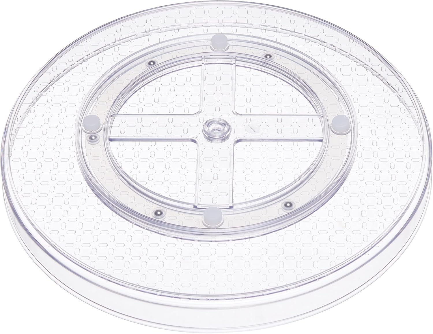 Amazon Basics Clear Lazy Susan Turntable Organizer, 30.48 Cm, 2-Pack