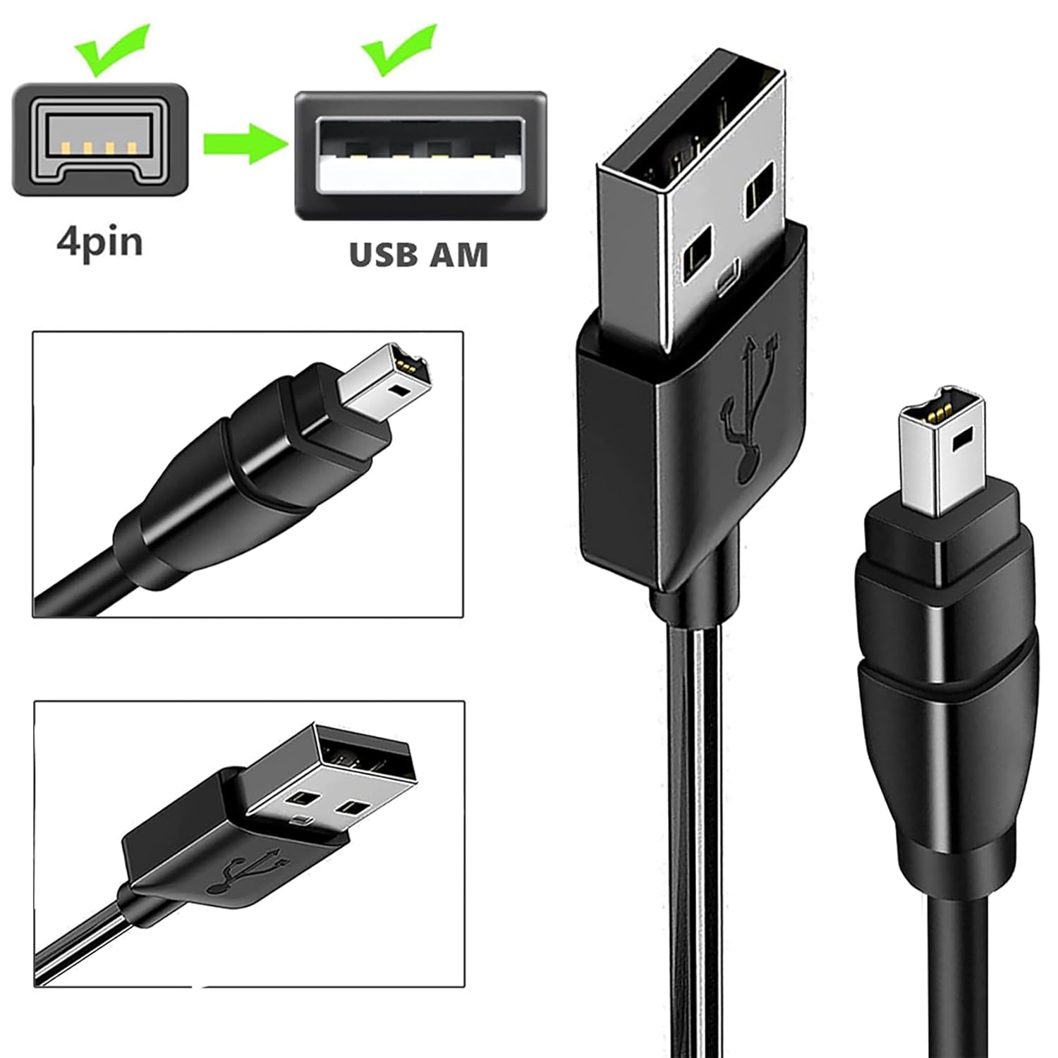 Tunghey USB to IEEE 1394 4 Pin Male Ilink Firewire DV Adapter Data Cable, Firewire to USB Cable for DCR-TRV75E DV D8 Digital Camera 1.8M image number 1