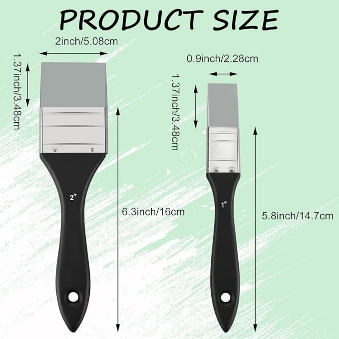 Silicone Paint Brushes, 2-Piece Set, Flat Flexible Brushes for Acrylic and Watercolour Painting image number 4