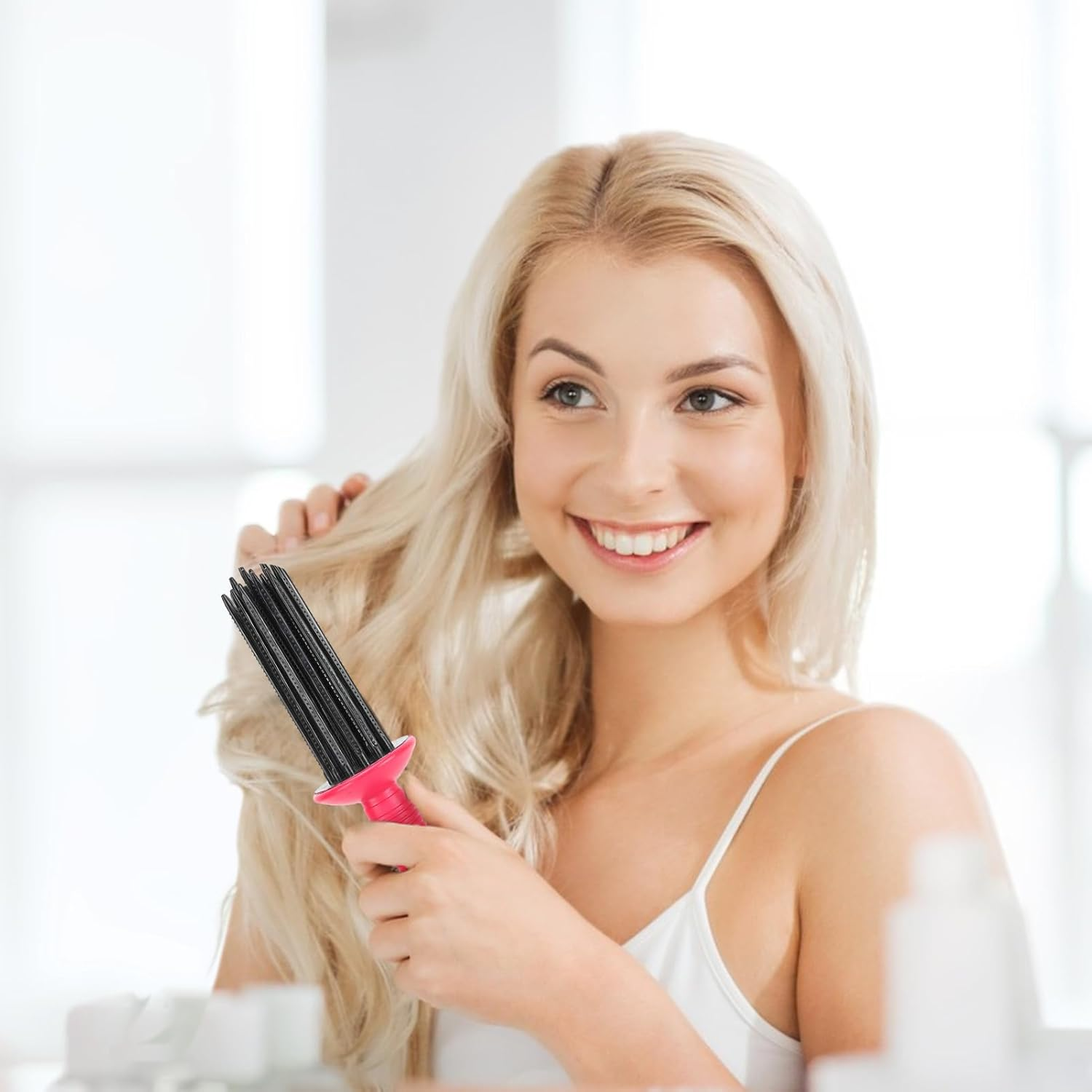 Curling Roll Comb, Curly Hair Brush Styling Tool, Air Volume Comb, Curly Hair Styler Tool, Portable Anti?Slip Curling Wand for Hair Styling image number 6