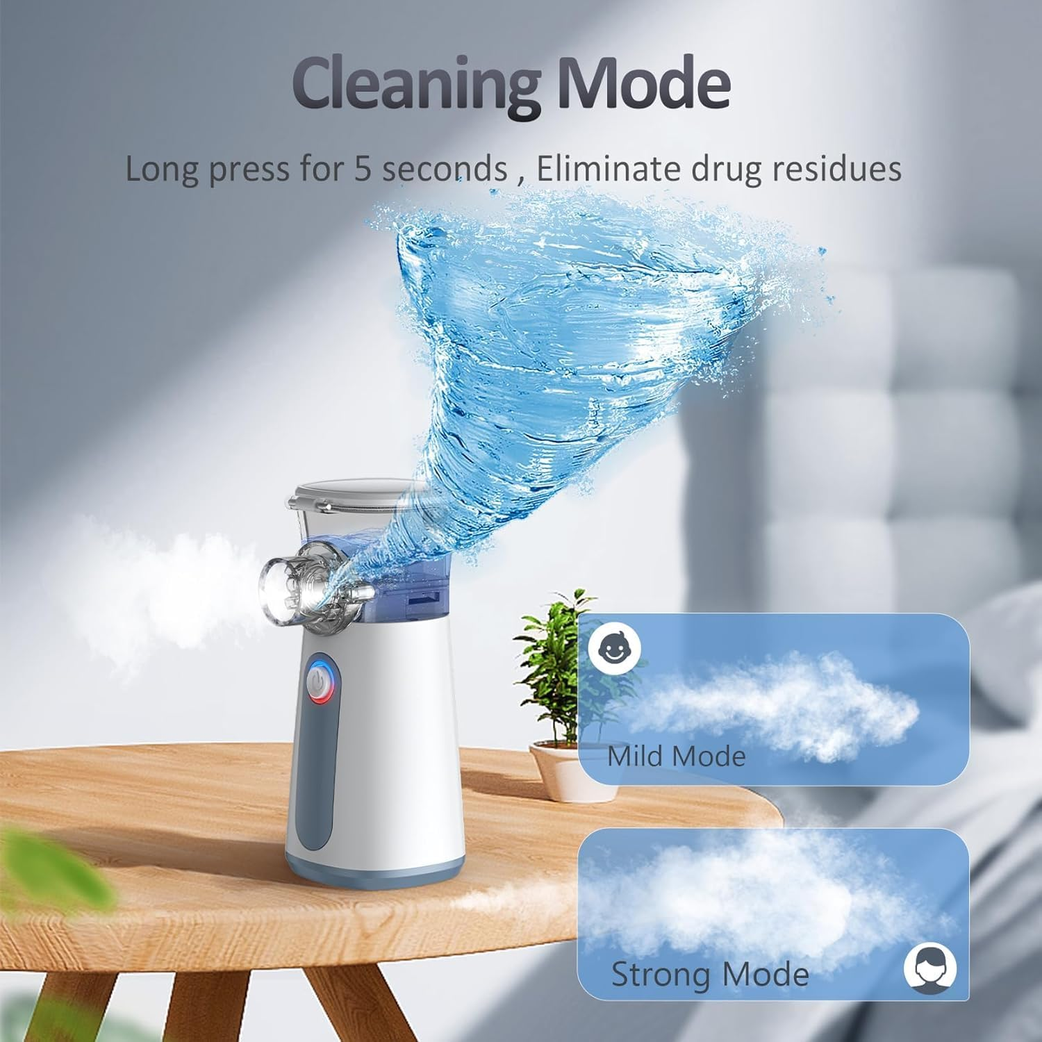 Nebulizer, Portable Nebulizer, Nebulizer Machine for Adults and Kids,For Breathing Problems, with 3 Nebulizer Masks and Adjustable Nebulization Rate image number 2