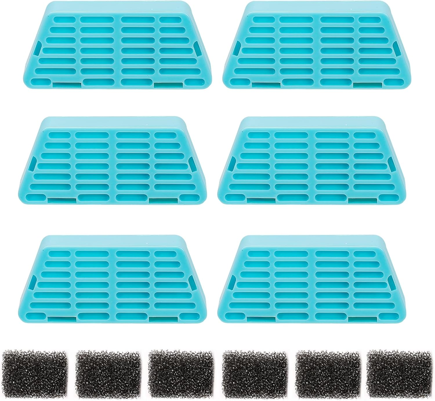 Vindox 2.5 L Cat Fountain Wireless Filter and 6 Activated Carbon Ion Exchange Resin Filter and 6 Pieces Pump Foam Filter