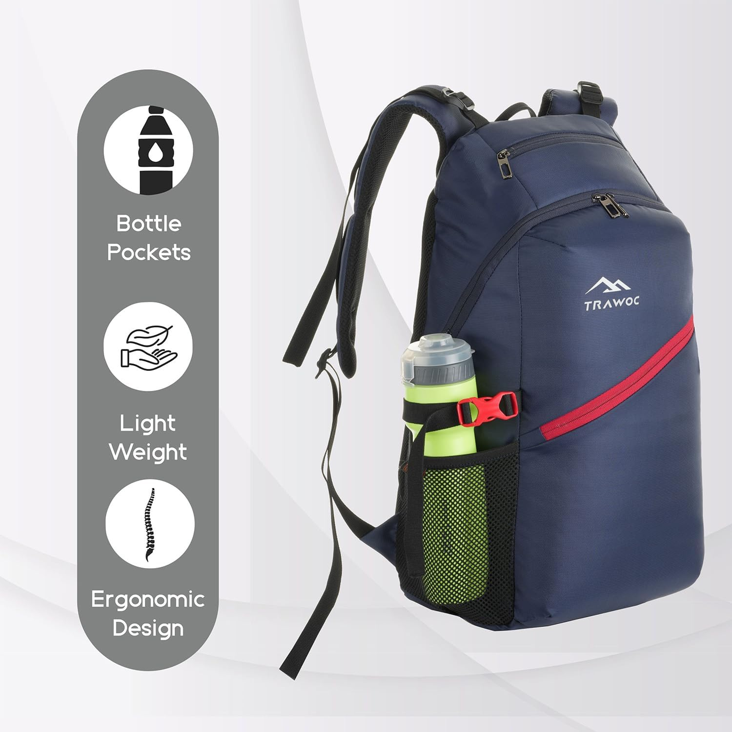 TRAWOC VIPER 40L Travel Backpack for Men and Women, Laptop Backpack with Water Resistant Fabric, Casual Bag Suitable for All Occasions image number 1