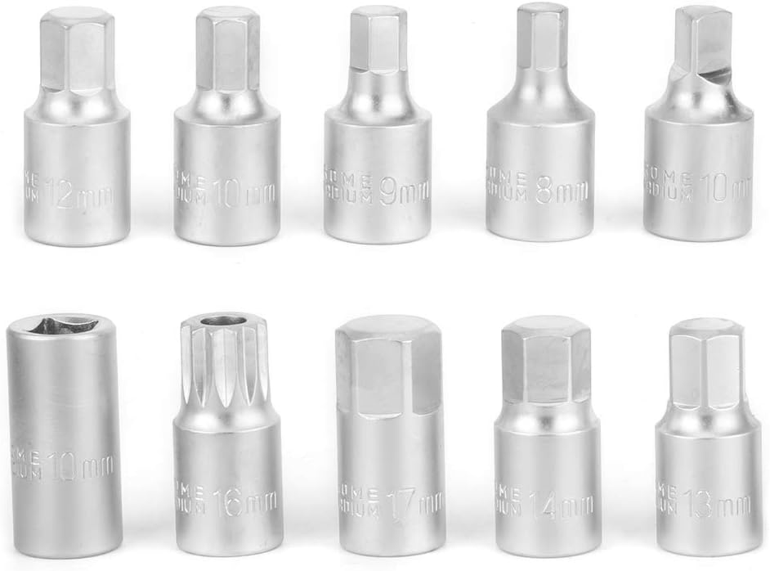 Nutriess Oil Drain Sump Screw Removal Kit 23 Pcs Set 3 8In Car Repairing Tool Efficient Screw Sleeve Wrench for Automotive Maintenance