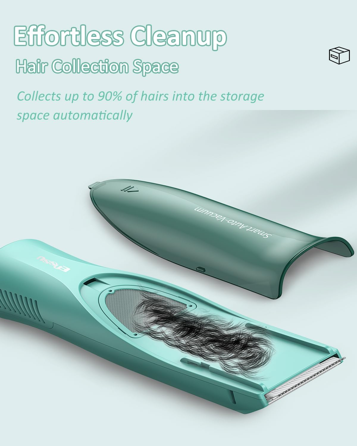 ENSSU Baby Hair Clipper,Vaccum Hair Clippers for Kids/Toddlers,Cordless Baby Hair Cutting Kit with Two Modes,Baby Hair Trimmer Haircut Machine in Large Hairs Storage Space,Rechargeable,Waterproof image number 4