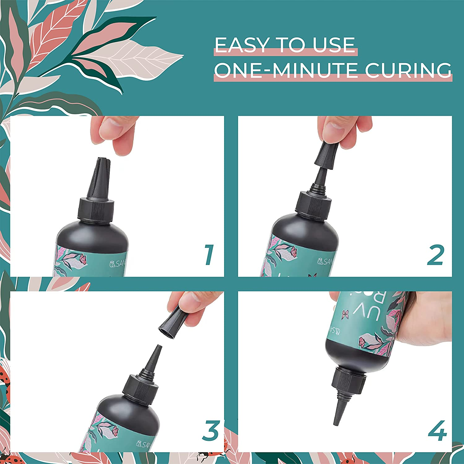 UV Resin 200G One Minute Fast Curing Clear Hard Type for Polymer Clay Seal, Tumbler, Pen, DIY Earring Pendant Jewelry Making image number 1