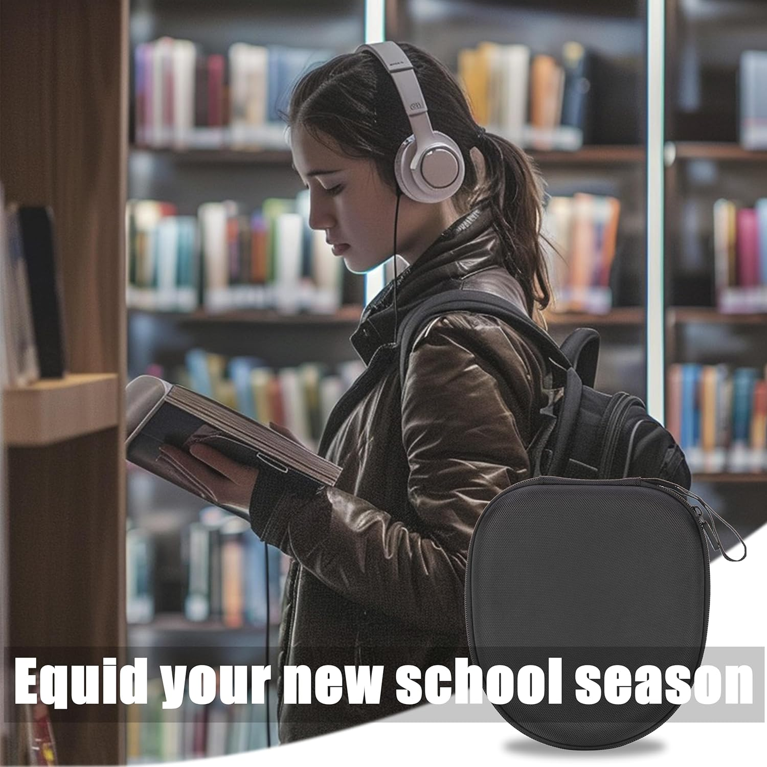 Ginsco Universal Headphone Case Compatible with JBL Tune 510BT 720BT, Sony WH-CH 720N/WH-CH520, with Sony/Jbl/Soundcore Q20 Q30/BERIBES/TOZO/KVIDIO Etc Wireless Headphones Black image number 4