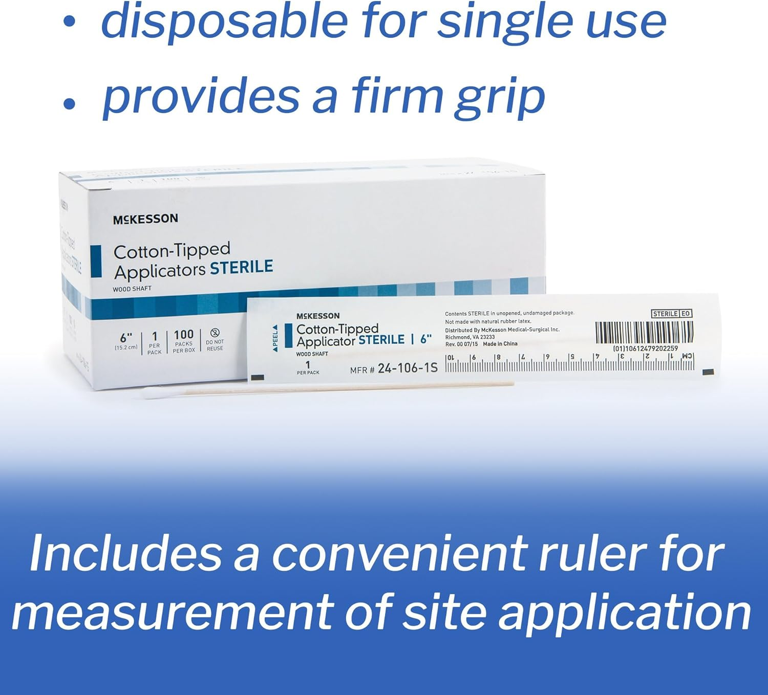 Mckesson Sterile Cotton Tipped Applicators 6" image number 4