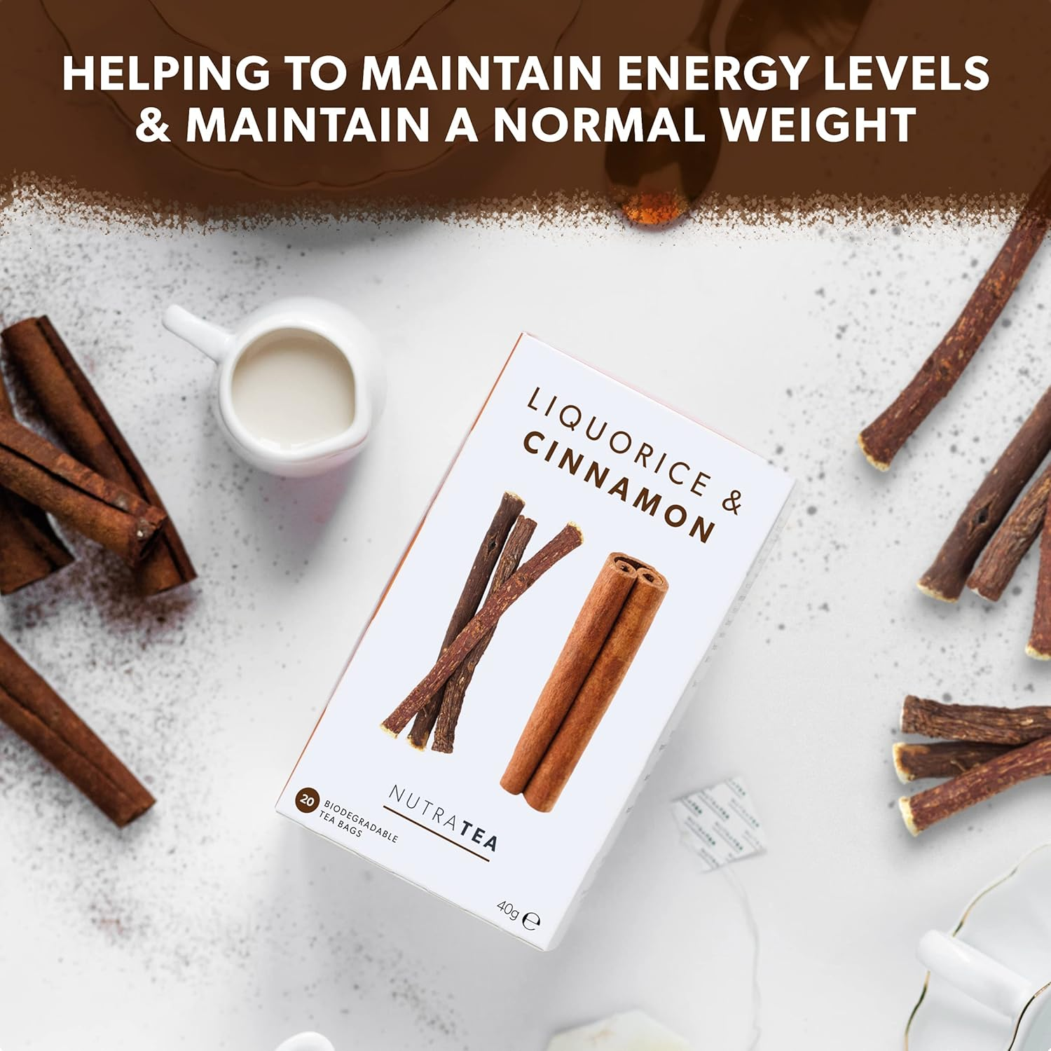 Nutra Tea - Liquorice & Cinnamon Tea | 40 Herbal Tea Bags - (2 Pack)
