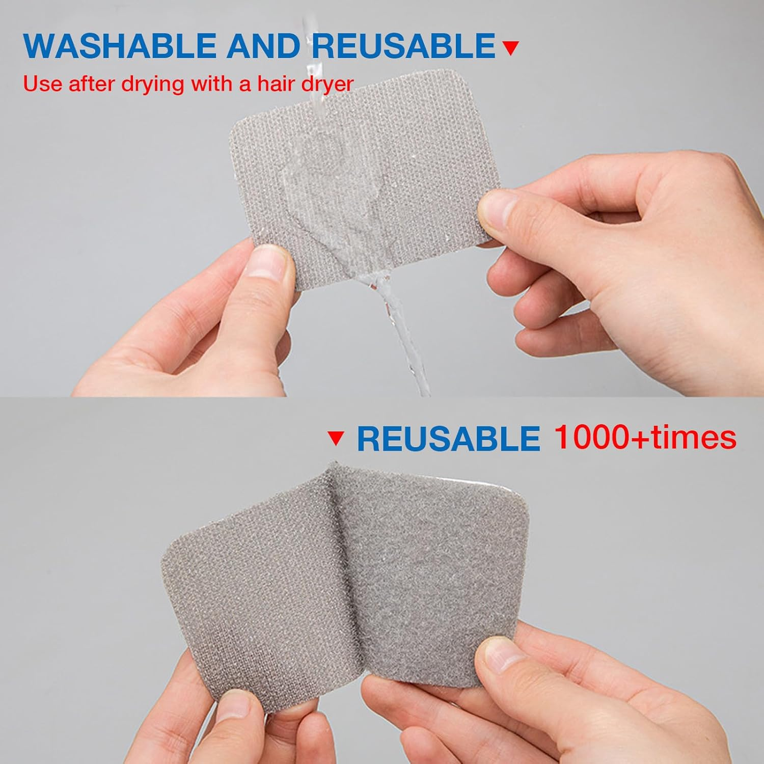 Auzly 10-Pack Rug Gripper Tape | Double Sided Anti-Slip Carpet Tape | Washable Reusable Rug Pad for Hardwood & Tile Floors | Secure Floor Mats & Carpets | Home D&eacute;cor Essential (Gray) image number 2