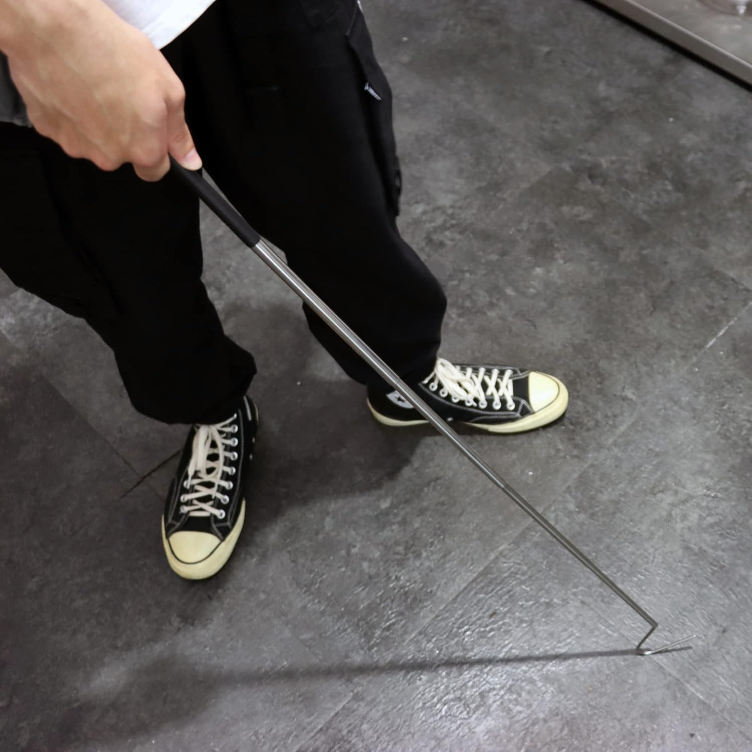 JIHAQUA Stainless Steel Extensible Snake Hook 39 Inch, Retractable Reptile Hook, Pick-Up Handling Tool (39 Inch) image number 2