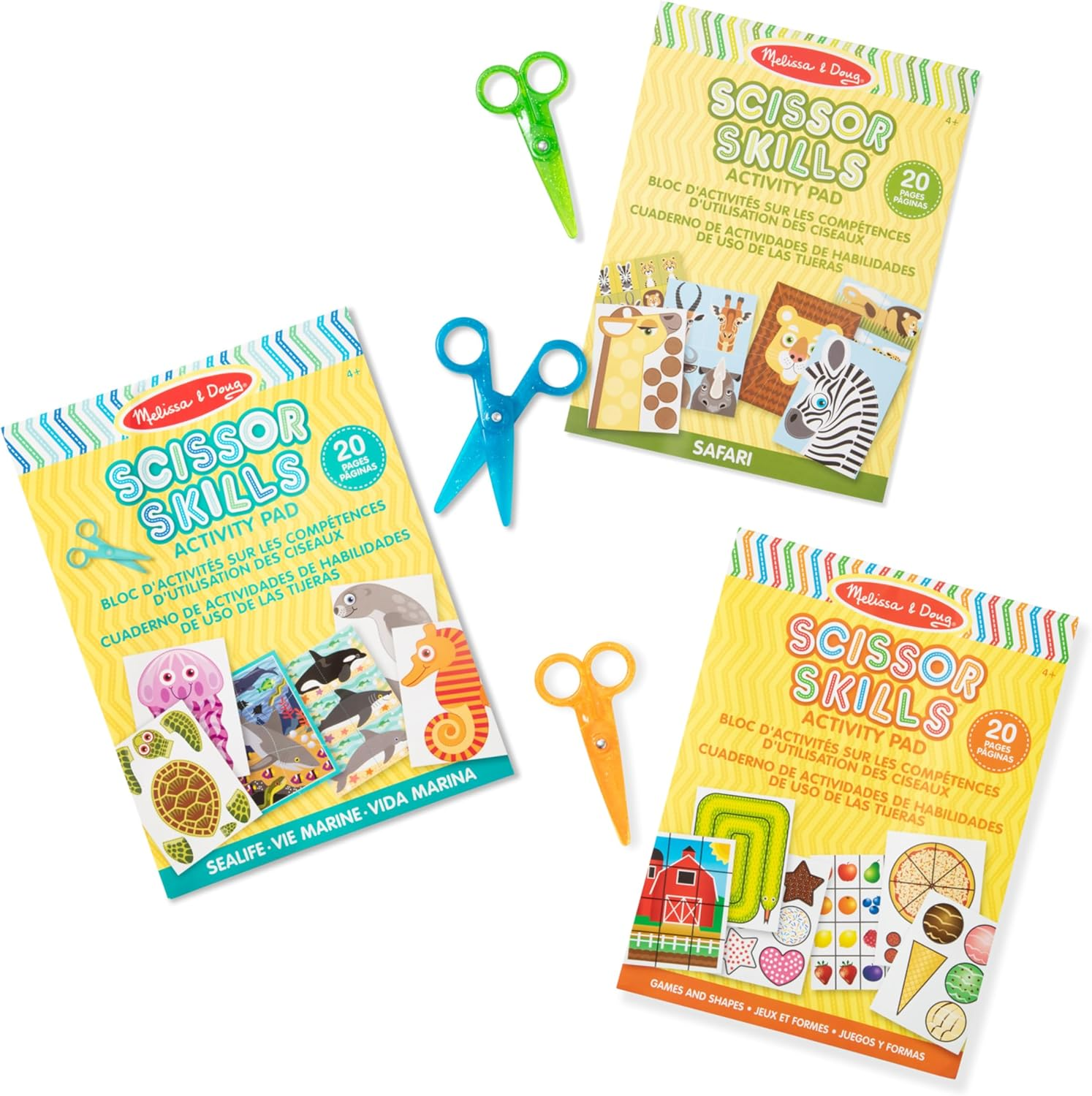 Melissa & Doug Scissor Skills Activity Pad Bundle - Safari, Sea Life and Activities image number 5