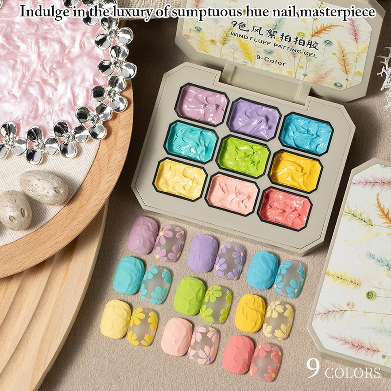 Patting Gel - 9 Colors Gradient Gel Nail | Long-Lasting Rainbow Beauty Care Solid Manicure Art for Summer Spring Vacation