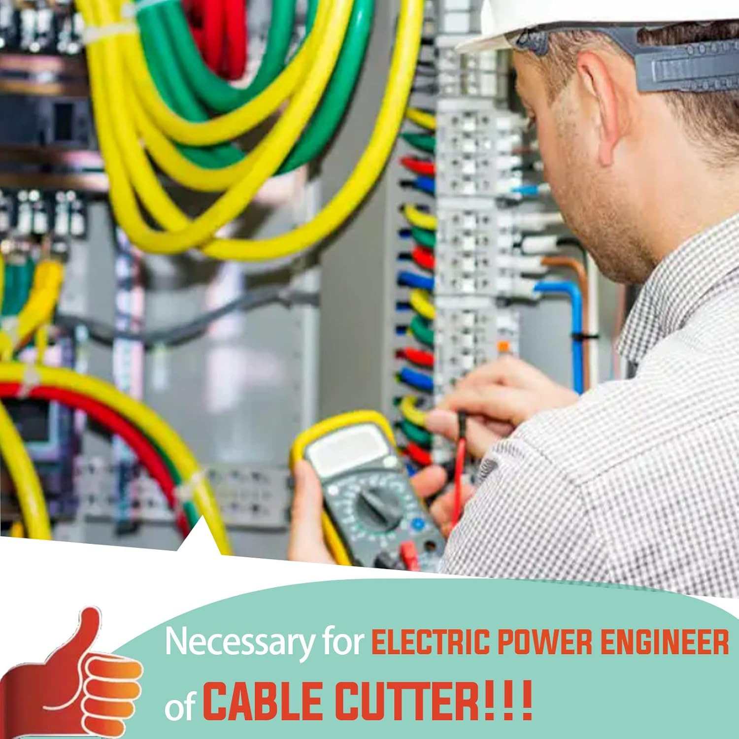 Keadic 6"/150Mm Heavy Duty Cable Cutter, Multifunctional Industrial Ihigh Leverage Curve Jaw Wire Cutters with Soft Anti-Slip Handle for Cutting Communications Cable Copper Aluminum Bolts