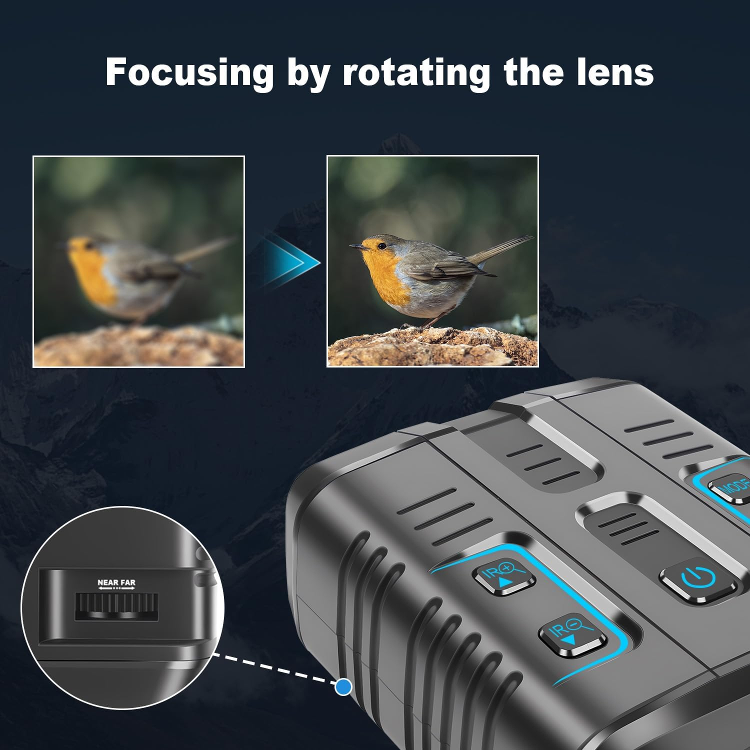 Night Vision Goggles, 3'' Large Screen Night Vision Binoculars for Adults, Infrared Binoculars with 32GB TF Card for Photos and Videos image number 5