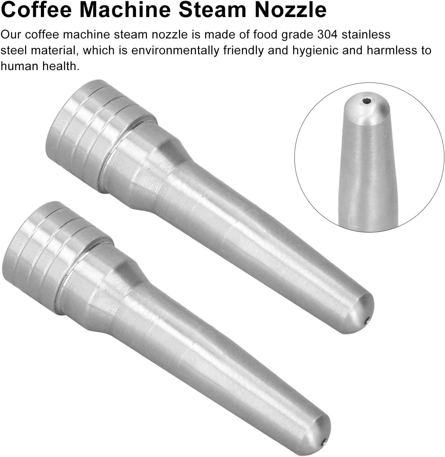 2Pcs Reusable Durable Coffee Machine Spout Espresso Coffee Machine Replacement Milk Foam Steam Nozzle, Stainless Steel Milk Foam Steam Nozzle for Home Kitchen Cafe Milk Tea Shop