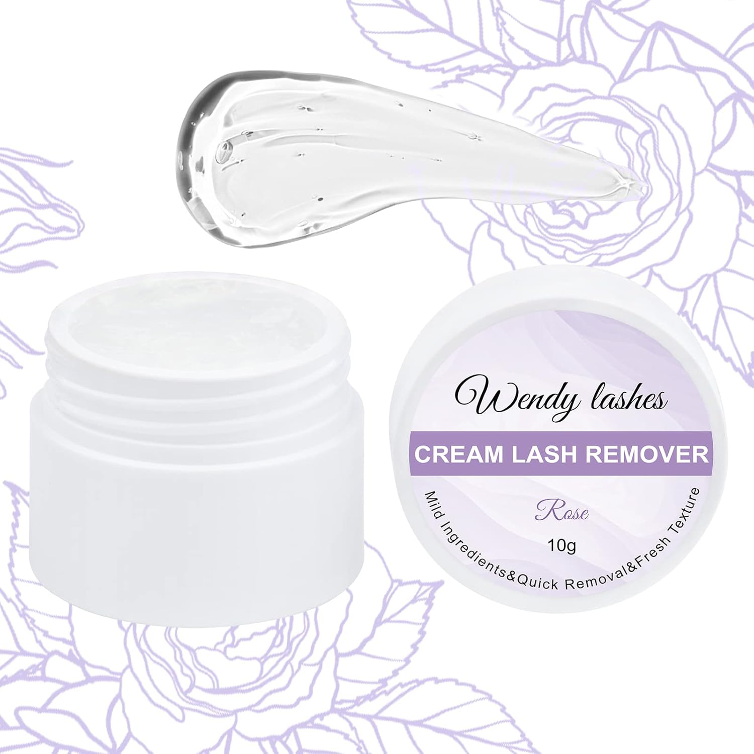 WENDY LASHES Eyelash Remover for Eyelash Extensions Low Irritation 10G Professional Fast Dissolving Glue Remover Cream for Sensitive Skin (Rose 10G) image number 4