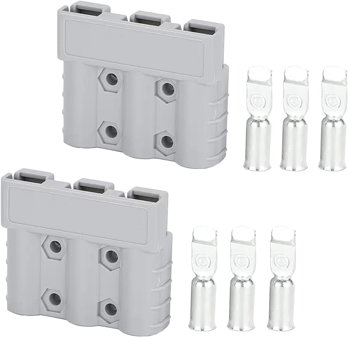 Anderson Style 3-Pin 3-Pole Battery Connector, 50 Amp 6AWG Quick Connect/Disconnect for DC-DC Chargers, Solar Panels, Trailers, 4WD, Caravans (2 Pcs) image number 4