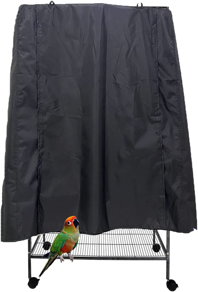 J&C Outdoor Bird Cage Cover Heavy Duty 420D Blackout Sun Light for Night Waterproof Black Birdcage Covers for Bird Sugar Glider Cat Rabbit Cage Medium (104 X 69 X 122 Cm) image number 2
