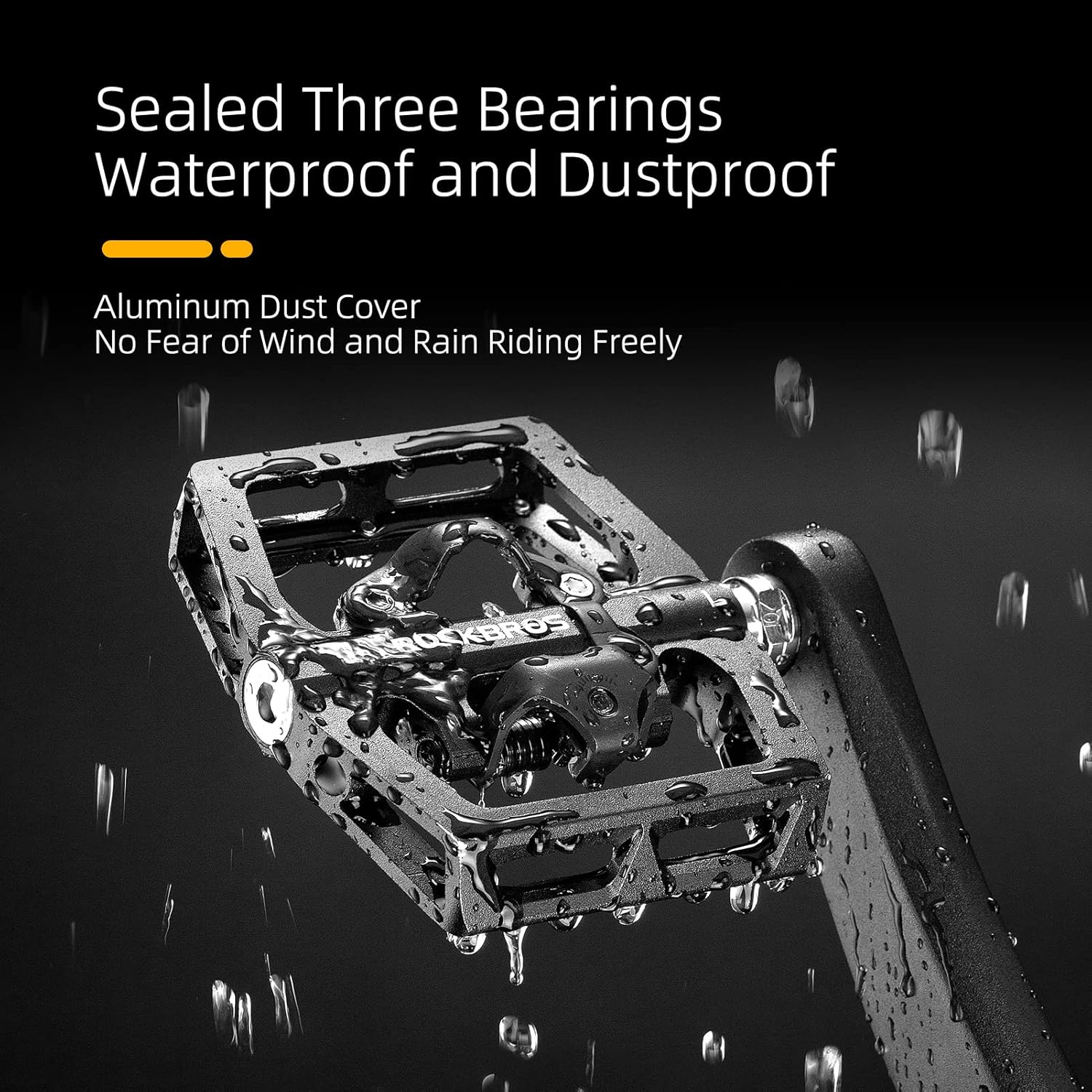 ROCKBROS MTB Mountain Bike Pedals Compatible with SPD Mountain Bike Dual Function Sealed Clipless Aluminum Bicycle Flat Platform 9/16" Pedals with Cleats for Road, MTB, Mountain Bikes image number 1