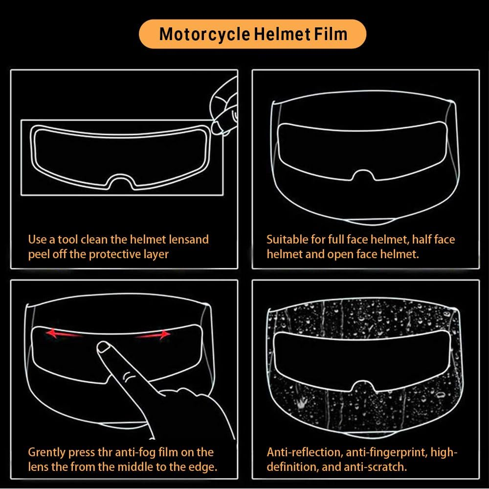 Anti Rain Film Fog Resistant Film for Motorcycle Helmet Shield Helmet Visor image number 5