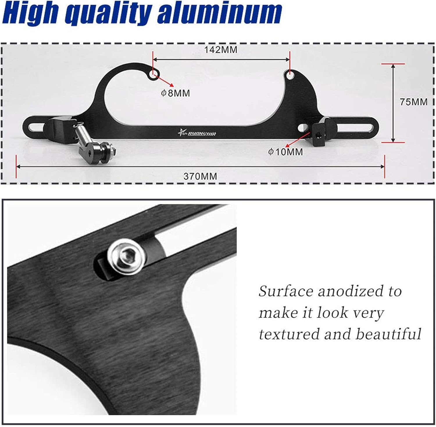 Ryanstar 4150 4160 Aluminum Series Black Red Billet Throttle Cable Carb Bracket China Black - Red image number 5